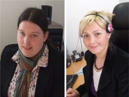 Web designer and technical support officer, Ciara McGeehan, left and Oonagh Doherty, Text One Group administrator.