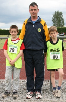  Inishowen coach Paddy Cox with Gold medal winners Darragh Kelly from Moville and Fergus Cox from Buncrana.