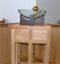 The baptismal font in St. Mary's Church, Drumragh, one of the items designed by architect James McGrory.