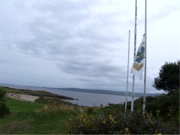 The flag at Greencastle Golf Club flying at half mast.