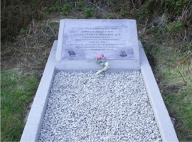 Fr Hegarty's grave at Ned's Point, Buncrana, which has been tidied up by the West Inishowen History and Heritage Group.
