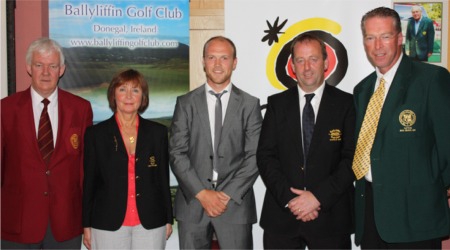 Pro am Winner Brendan Mc Carroll with Michael Mc Cummiskey PGA, Marian Mc Eleney Lady Captain, Jim Porter Club Captain and Eamonn Logue PGA Captain.