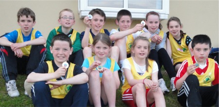 Inishowen AC juvenile athletes who took part in an athletics competition in Stranorlar recently.