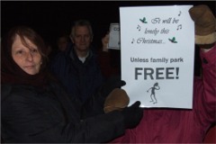 'It will be lonely this Christmas, unless family park free!'