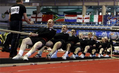 Clonmany Tug-O'War champs in action.