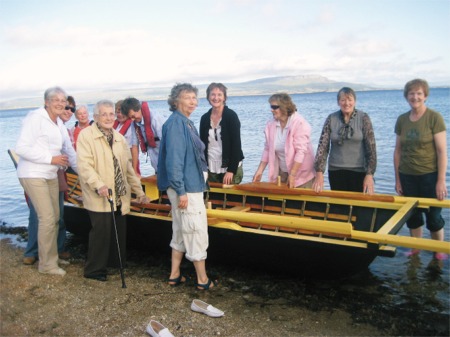 Members of Inishowen cancer group ist pictured at the launch of their beautiful Dunfanaghy currach in August 2009. Also included in photo is Dnal MacPolin.