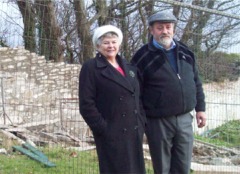 Cllr Marian McDonald pictured with Michael Gillen of FÁS at the White Wall in Moville.