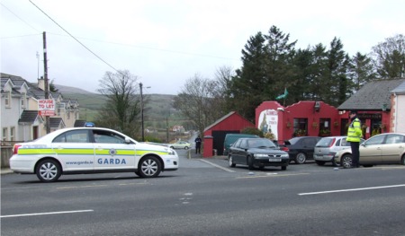 The scene at Gleneely village sealed off following a fracas in the early hours of Easter Monday.