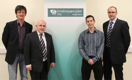 Pictured, from left, are Inishowen Inc., chairman Jim McLaughlin, Francis Callaghan, Kieran Henderson and Philip McGonigle.