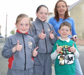 Patricia McLaughlin and kids who are off to Dublin for Winning Streak.