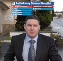 Deputy Niall Blaney outside Letterkenny General Hospital.